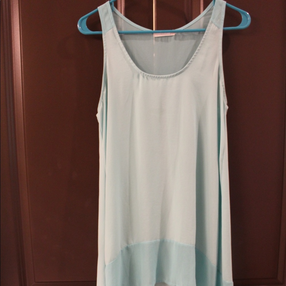 Lush turquoise high low blouse
